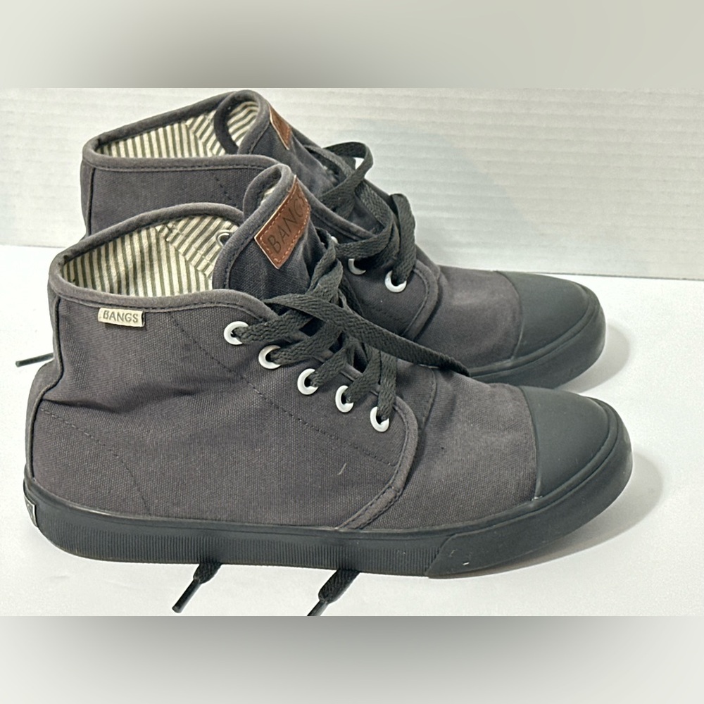 BANGS Unisex Black High-Top Canvas Sneakers